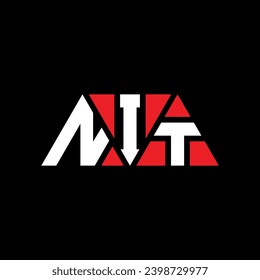 NIT triangle letter logo design with triangle shape. NIT triangle logo design monogram. NIT triangle vector logo template with red color. NIT triangular logo Simple, Elegant, and Luxurious design.