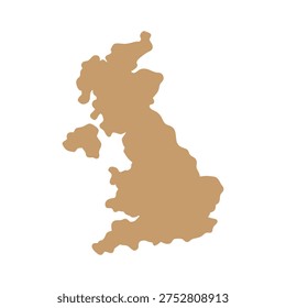 nited Kingdom map vector silhouette illustration
