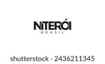 Niteroi in the Brasil emblem for print and web. Design features geometric style, vector illustration with bold typography in modern font. Graphic slogan lettering isolated on white background.