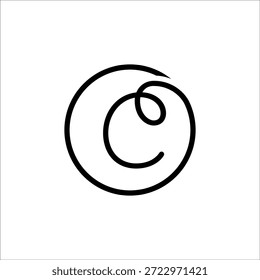 LETRA INICIAL C CIRCLE LINE LOGOTIPO SIMPLES