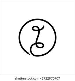 LETRA INICIAL EN CÍRCULO LÍNEA SIMPLE LOGO