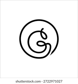 NITIAL LETTER G CIRCLE LINE SIMPLE LOGO