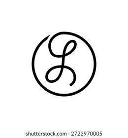 LETRA INICIAL L LÍNEA DE CÍRCULO SIMPLE LOGO