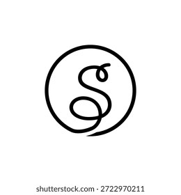 NITIAL LETTER S CIRCLE LINE SIMPLE LOGO