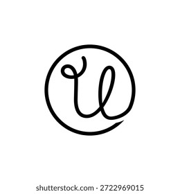 LETRA INICIAL u LÍNEA DE CÍRCULO SIMPLE LOGO