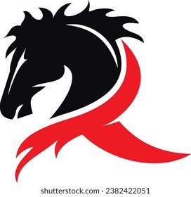 nitial R horse vector logo design