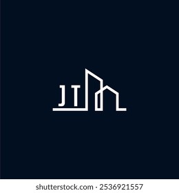 nitials a sleek and modern logo showcases abstract architectural shapes, emphasizing creativity and innovation in building design against a dark background