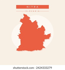 Nitra map, region of Slovakia. Vector illustration.