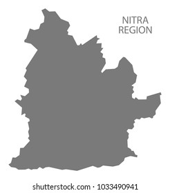 Nitra Region map of Slovakia grey illustration shape