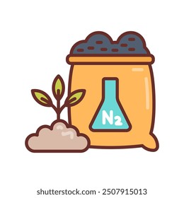 Nitrate Fertilizers Filled Icons , Vector illustration