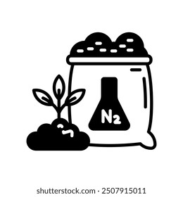 Nitrate Fertilizers Glyph Icon, Vector illustration