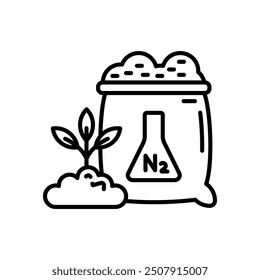 Nitrate Fertilizers Outline Icon, Vector illustration