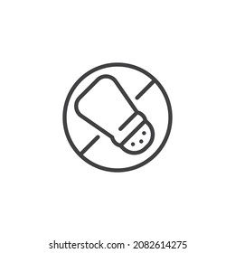 Icono de línea libre de nitrato. signo de estilo lineal para concepto móvil y diseño web. Icono vector de contorno de producto natural. Símbolo, ilustración del logotipo. Gráficos vectoriales