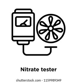 Nitrate tester icon vector isolated on white background, Nitrate tester transparent sign , line or linear sign, element design in outline style