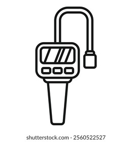 Nitrate tester is showing concentration level using electronic device icon outline vector