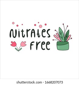 NITERA LIBRE ilustración vectorial dibujada a mano. Grabado en negro con fondo blanco en color verde y rosa.Minimalista, estilo de dibujo animado.Para banner, volante, afiche, tarjeta, logotipo, placa. 