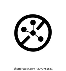 Nitrates free Icon en glifo plano negro, estilo relleno aislado en fondo blanco