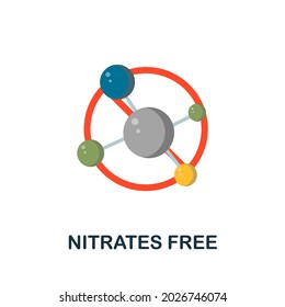 Nitrates Free icon. Flat sign element from eco friendly product collection. Creative Nitrates Free icon for web design, templates, infographics and more