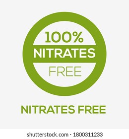 (Nitrates free) label sign, vector illustration.