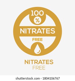 (Nitrates free) label sign, vector illustration.