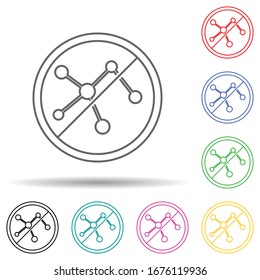 Nitrates free multi color set icon. Simple thin line, outline vector of gmo icons for ui and ux, website or mobile application