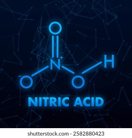 Nitric Acid Molecule Structure on Dark Background
