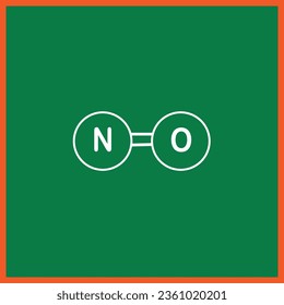 Nitric oxide gas molecule icon on white background. Vector illustration.