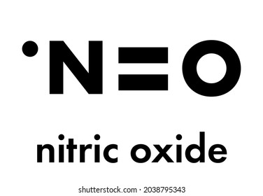 Nitric Oxide (NO) Free Radical And Signaling Molecule. Skeletal Formula.