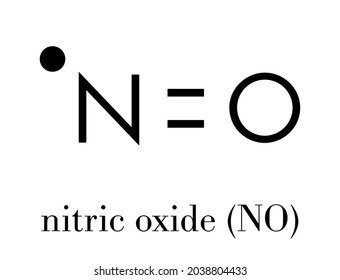 Nitric Oxide (NO) Free Radical And Signaling Molecule. Skeletal Formula.