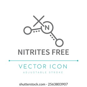 Nitrites Free Eco Friendly Icon, Cosmetics Symbols, Skin Care Icons, Skincare Packaging Labels