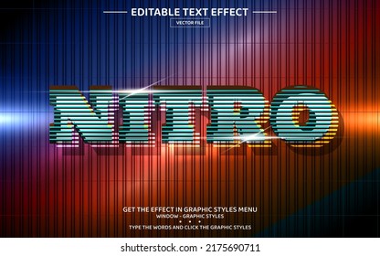 Nitro 3D editable text effect template svg