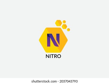 Nitro Abstract N letter modern initial logo design svg
