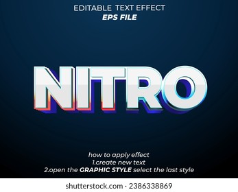 nitro  text effect, font editable, typography, 3d text. vector template svg