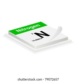 nitrogen chemical element button