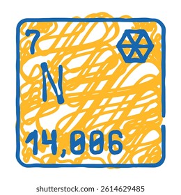 nitrogen chemical element doodle icon sketch vector. nitrogen chemical element sign. isolated symbol illustration