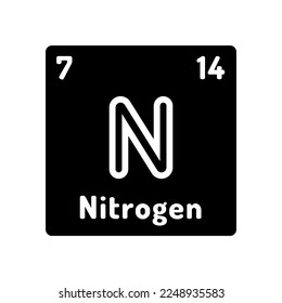 nitrogen chemical element glyph icon vector. nitrogen chemical element sign. isolated symbol illustration