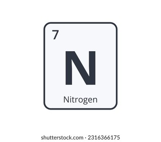 Nitrogen Chemical Element Graphic for Science Designs.
