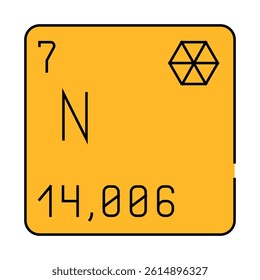 nitrogen chemical element line icon vector. nitrogen chemical element sign. isolated symbol illustration