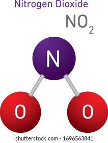 Nitrogen Dioxide NO2 Structural Chemical Formula Model
