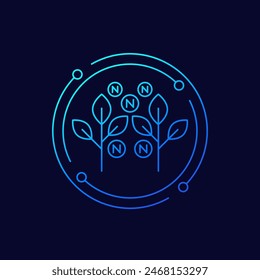 nitrogen fertilizer icon in linear design