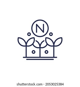 nitrogen fertilizer line icon on white
