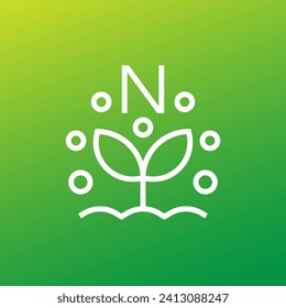 nitrogen fertilizer line icon, vector