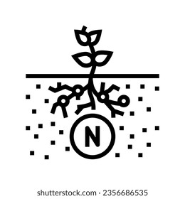 nitrogen fixation environmental line icon vector. nitrogen fixation environmental sign. isolated contour symbol black illustration