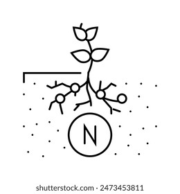 nitrogen fixation environmental line icon vector. nitrogen fixation environmental sign. isolated contour symbol black illustration