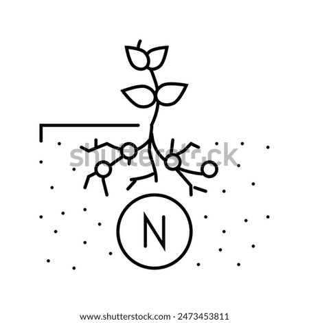 nitrogen fixation environmental line icon vector. nitrogen fixation environmental sign. isolated contour symbol black illustration
