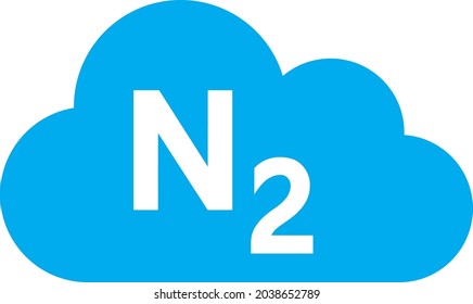 Nitrogen gas icon with flat style. Isolated vector nitrogen gas icon image, simple style.