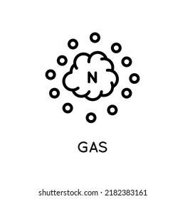 Nitrogen Gas Icon. Vector sign in simple style isolated on white background.
