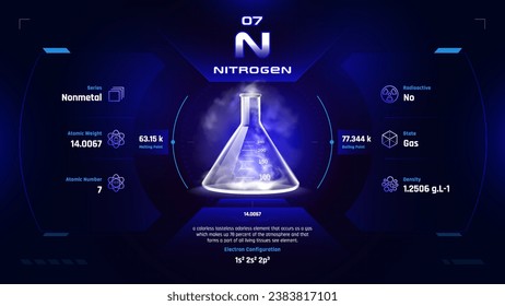 Nitrogen Gas Parodic Table Element 07-Fascinating Facts and Valuable Insights-Infographic vector illustration design