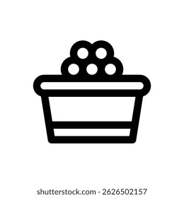 Nitrogen ice cream. Editable stroke vector icon.