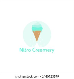 Nitrogen ice cream logo template